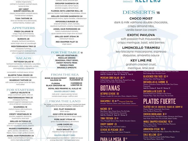 Rum Bar Menu