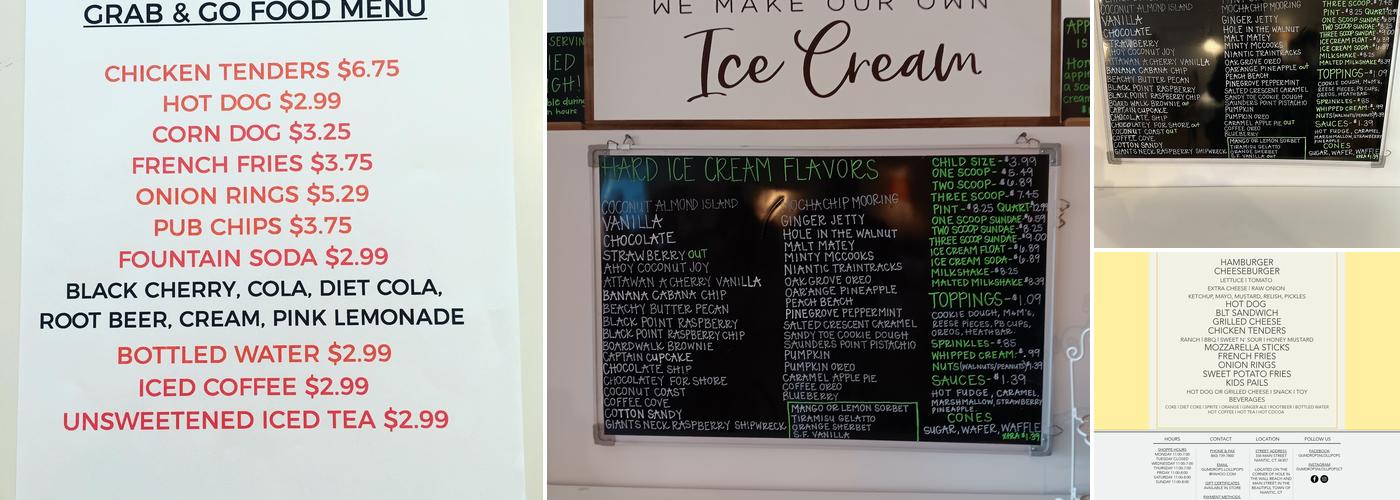 Gumdrops & Lollipops Candy & Ice Cream Menu