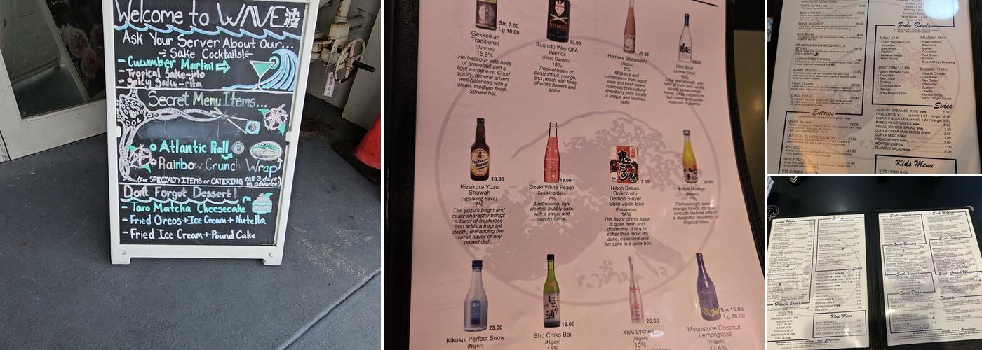 WAVE - Asian Bistro & Sushi Menu