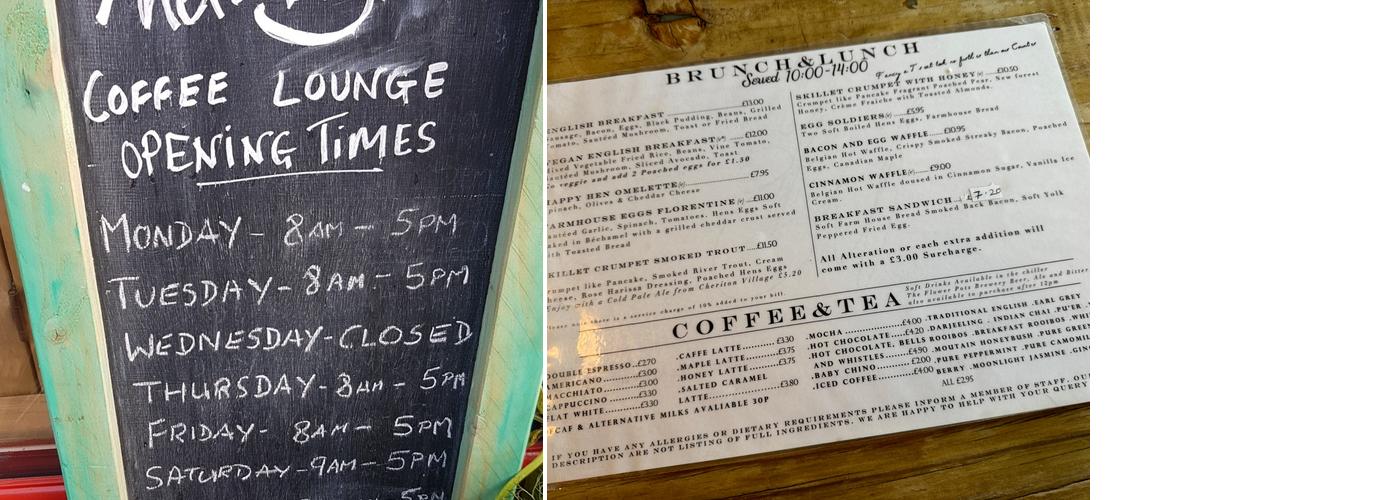 Merritts Coffee Lounge Menu