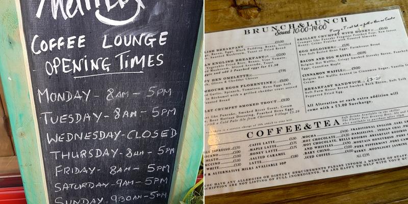 Merritts Coffee Lounge Menu