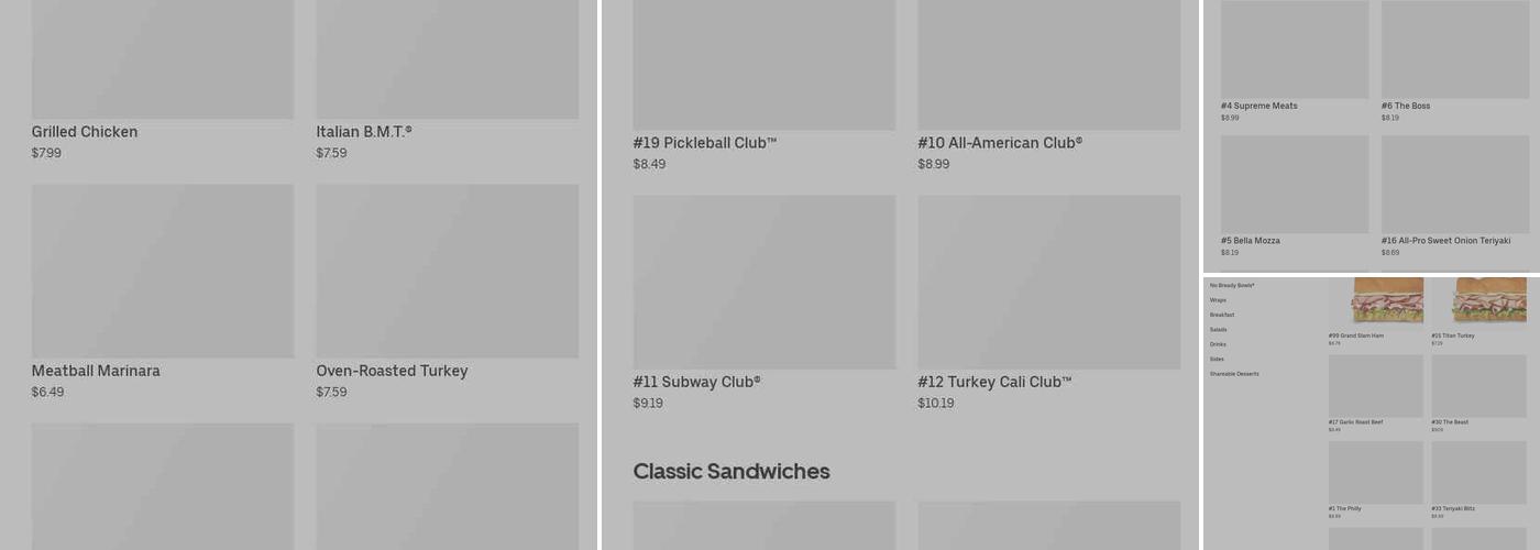 Subway Menu