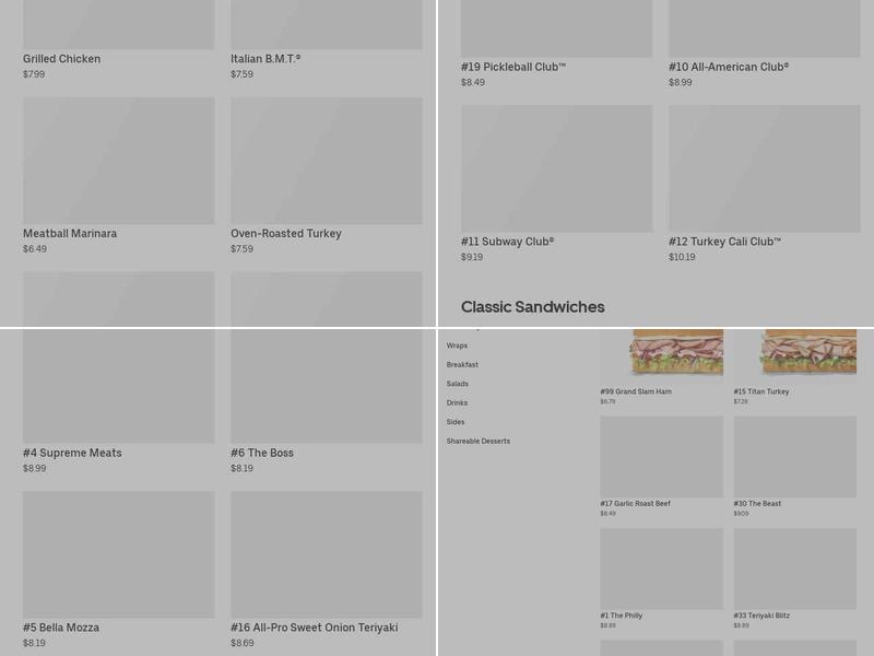 Subway Menu