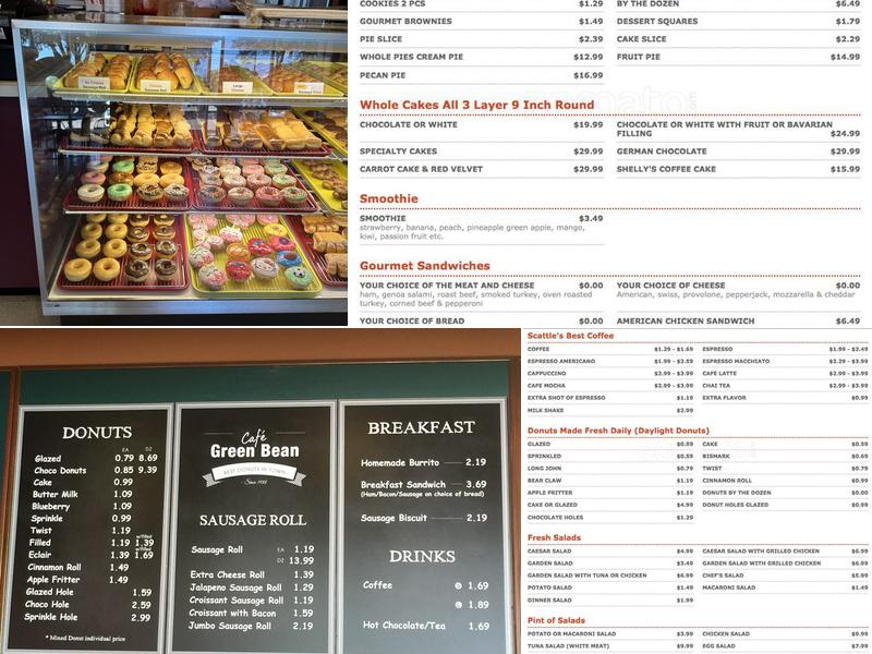 Cafe Green Bean Menu