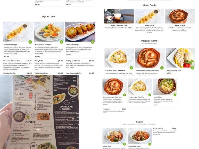 Mango Tree Bistro Menu