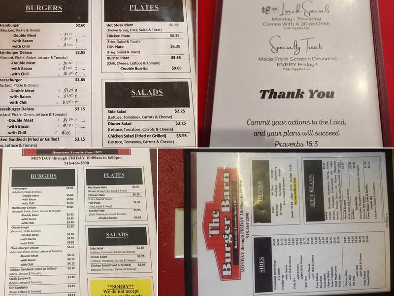 Burger Barn Menu