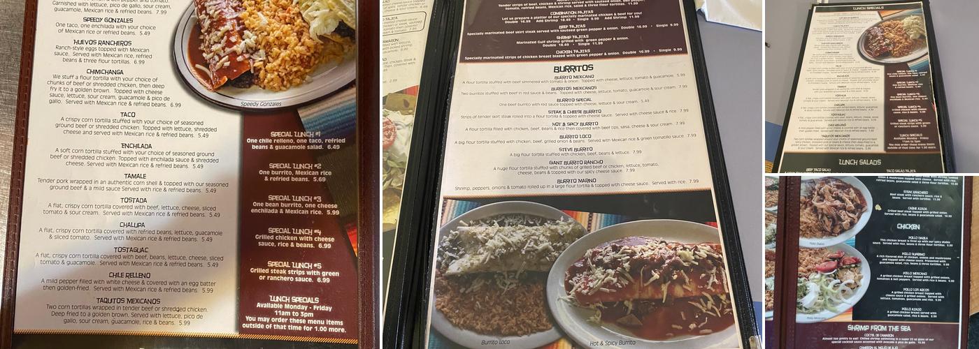 Los Arcos Menu