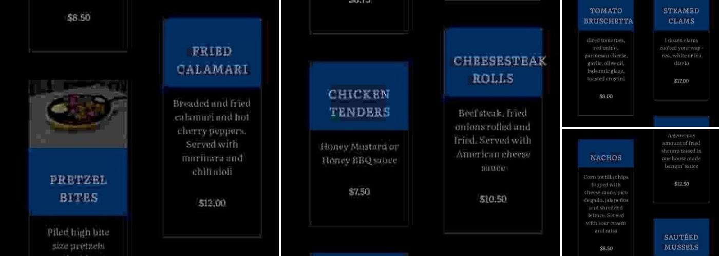 Racks Pub & Grill Menu