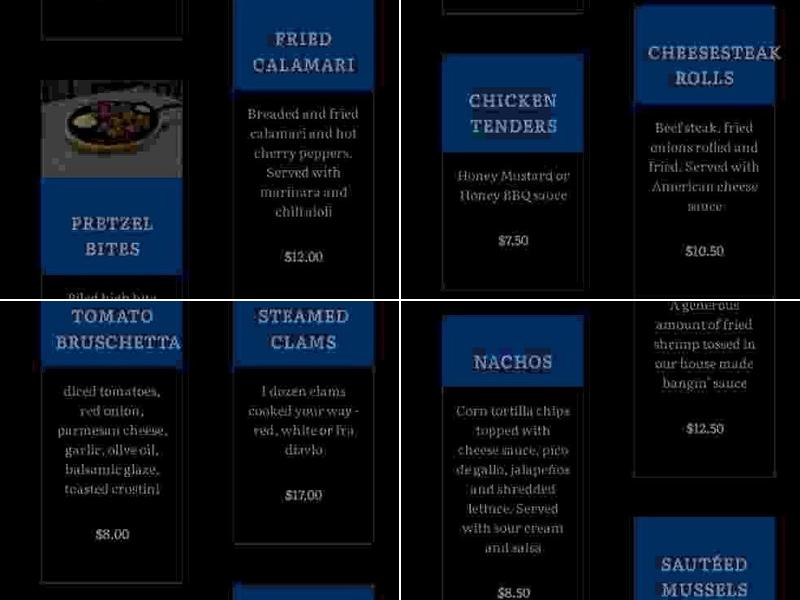 Racks Pub & Grill Menu