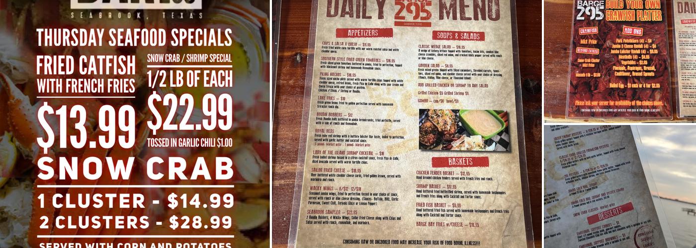 Barge 295 Menu