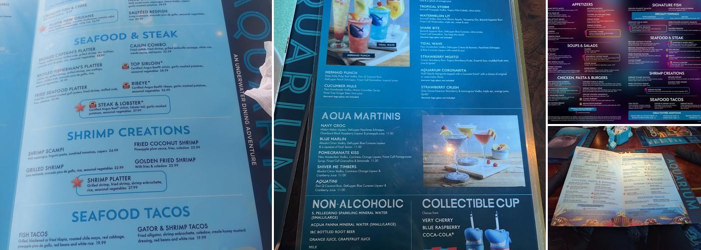 Aquarium Restaurant Menu