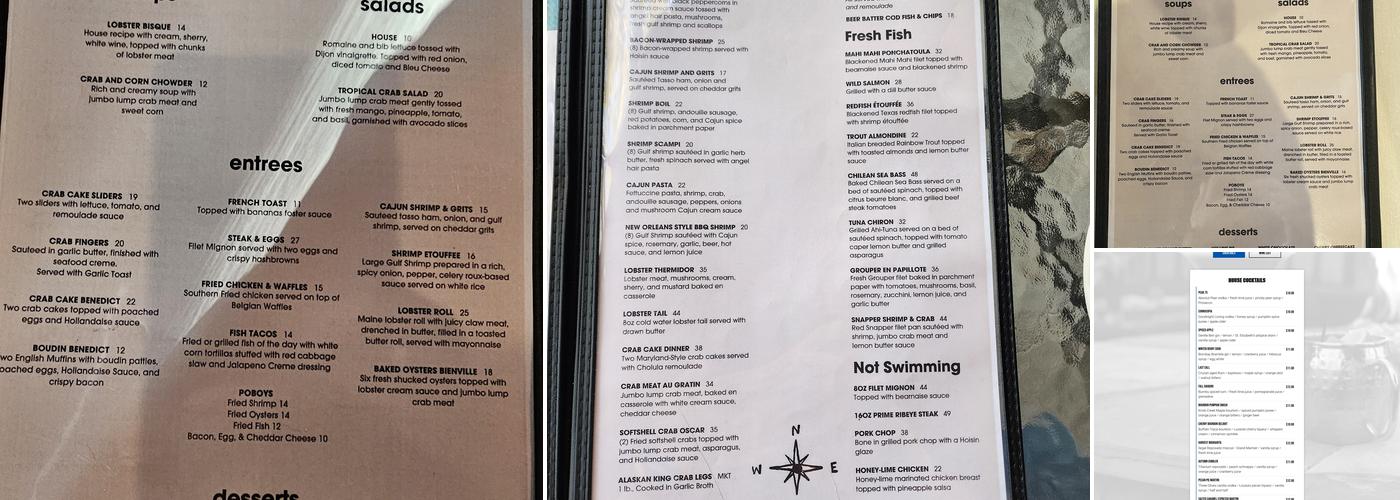 Opus Ocean Grille Menu