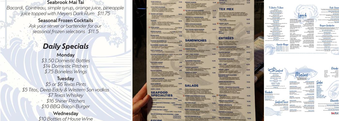 Sam's Sunset Kitchen Menu