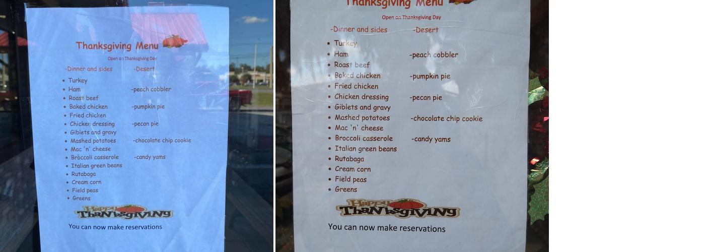 Fusion Buffet Menu