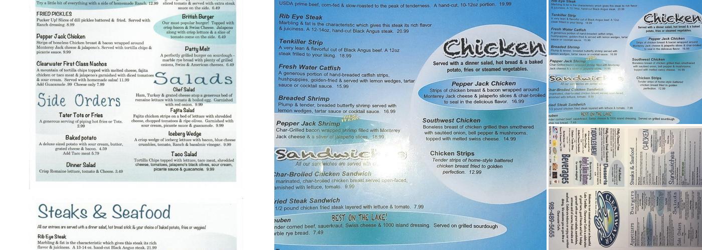 Clearwater Cafe Menu
