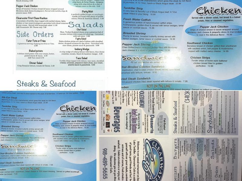 Clearwater Cafe Menu