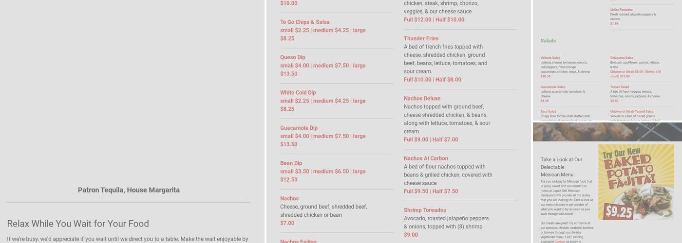 Senor Lopez Mexican Grill Menu