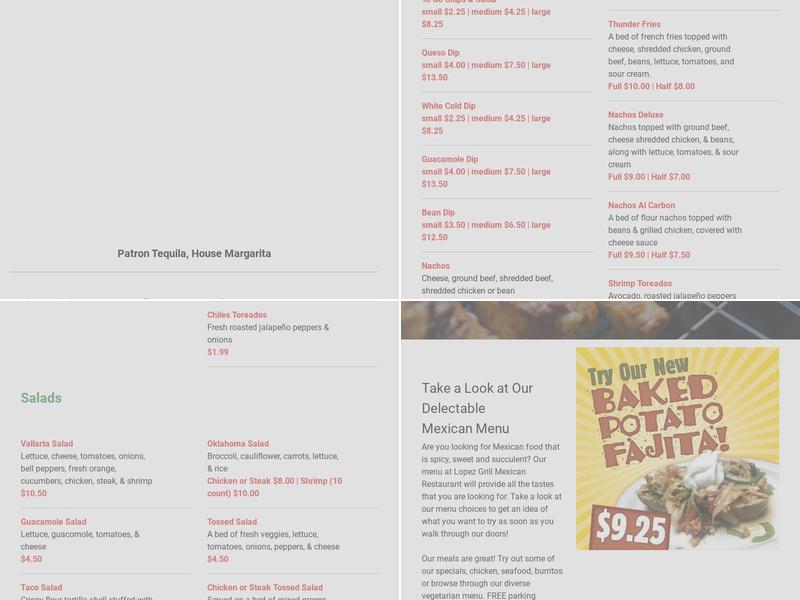 Senor Lopez Mexican Grill Menu