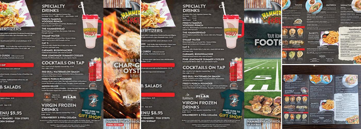Hammerhead Fred's Menu