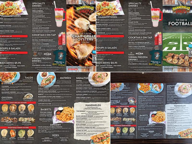 Hammerhead Fred's Menu
