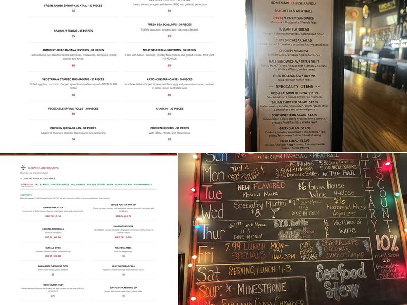 Lebro's Restaurant Menu