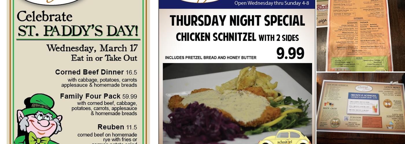 Schnitzel & Co. Menu