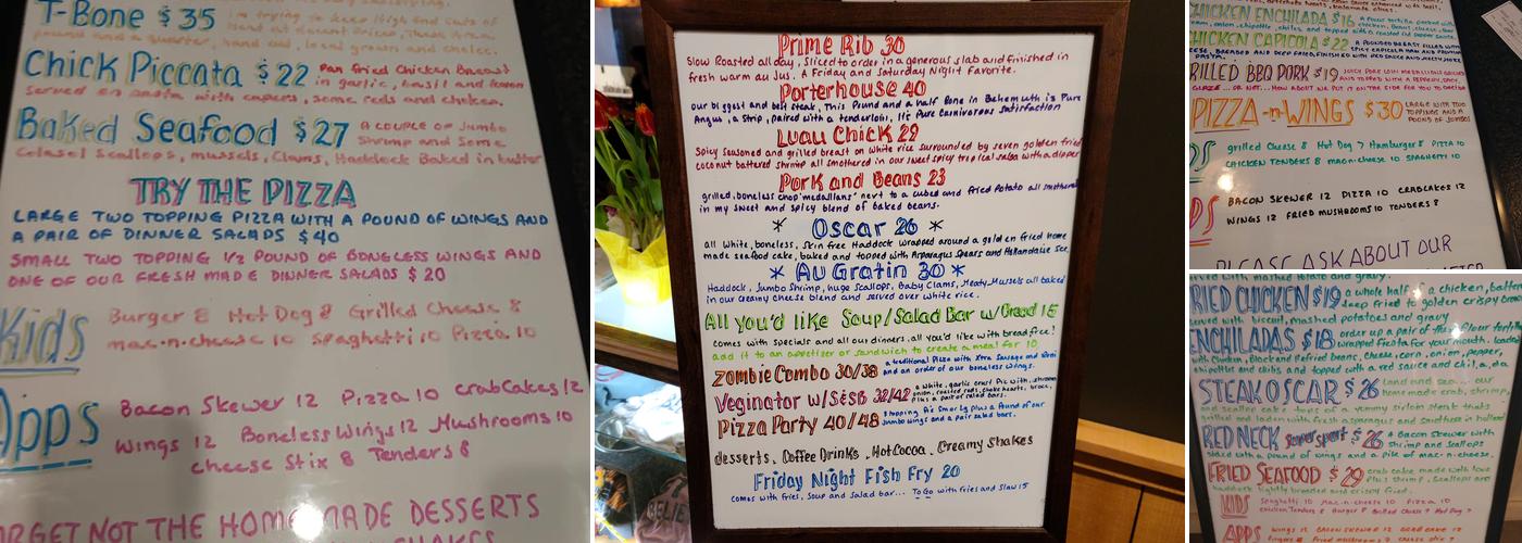 Coach Light Inn Menu