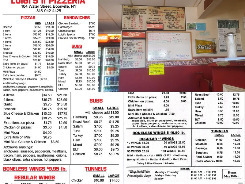 Luigi's Pizzeria Menu