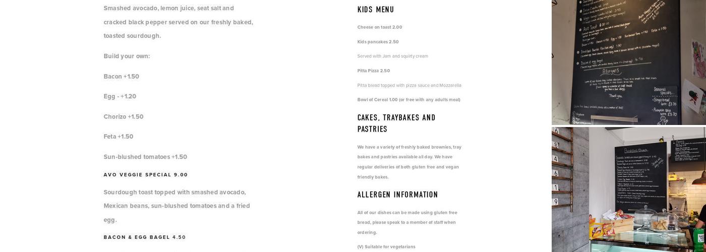 POINTSIX Coffee House Menu