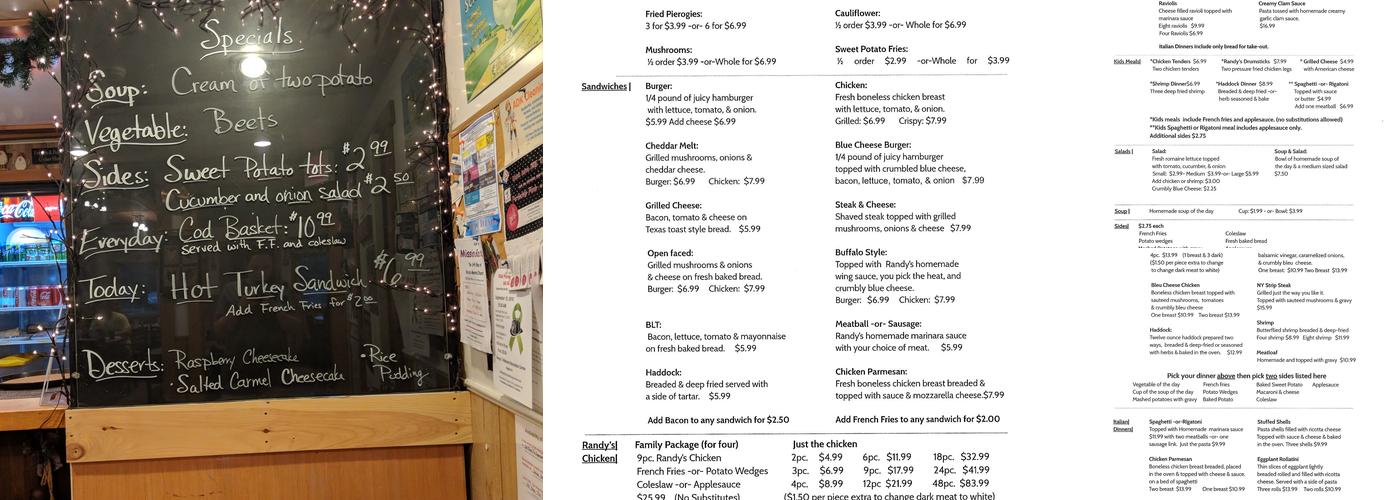 Randy's Restaurant Menu