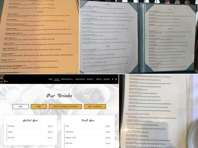 Rangoon Ruby Burmese Cuisine Menu