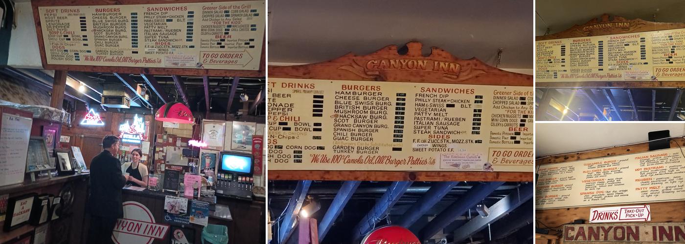 Canyon Inn Menu