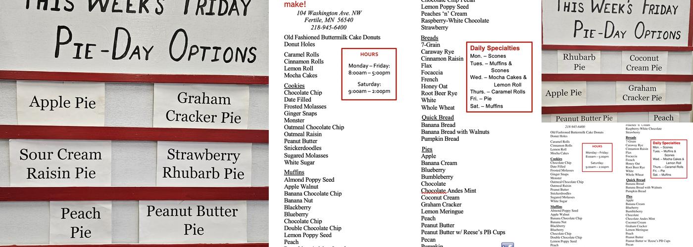 Opdahl's Donuts Menu