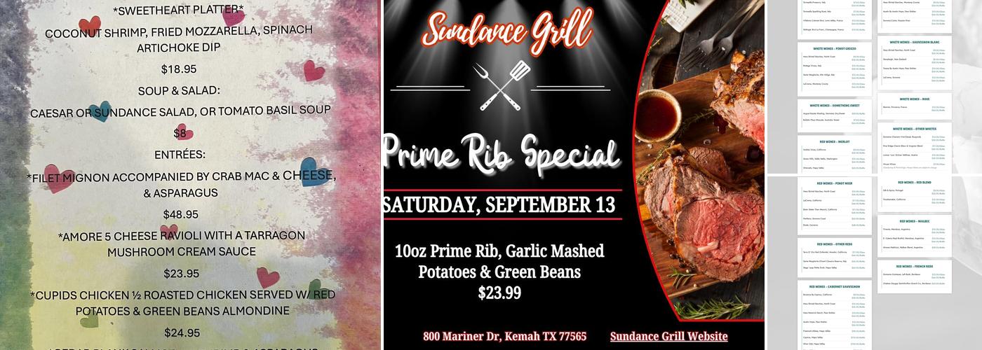 Sundance Grill II Menu
