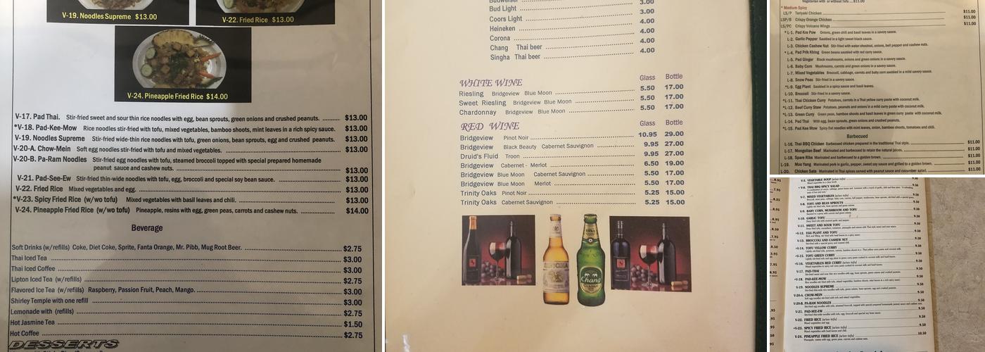 Thai BBQ Menu