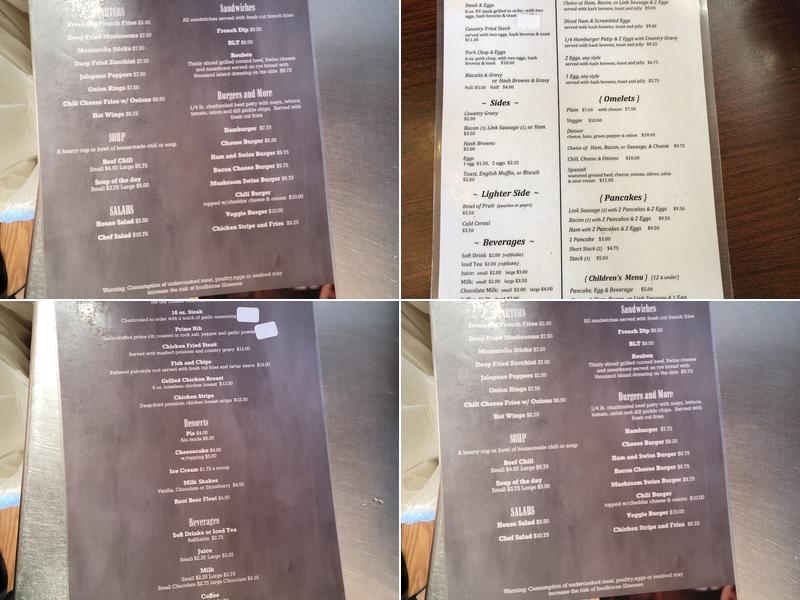 Chalet Restaurant Menu