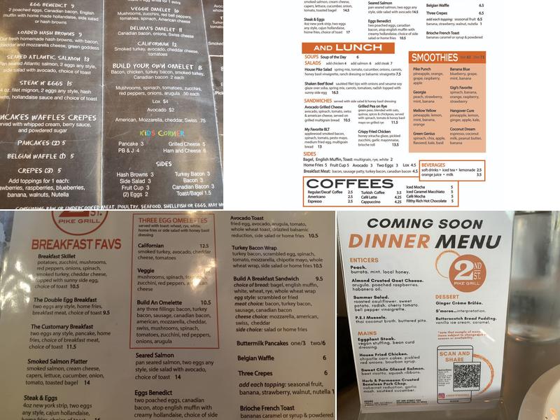 2nd Street Pike Grill Menu