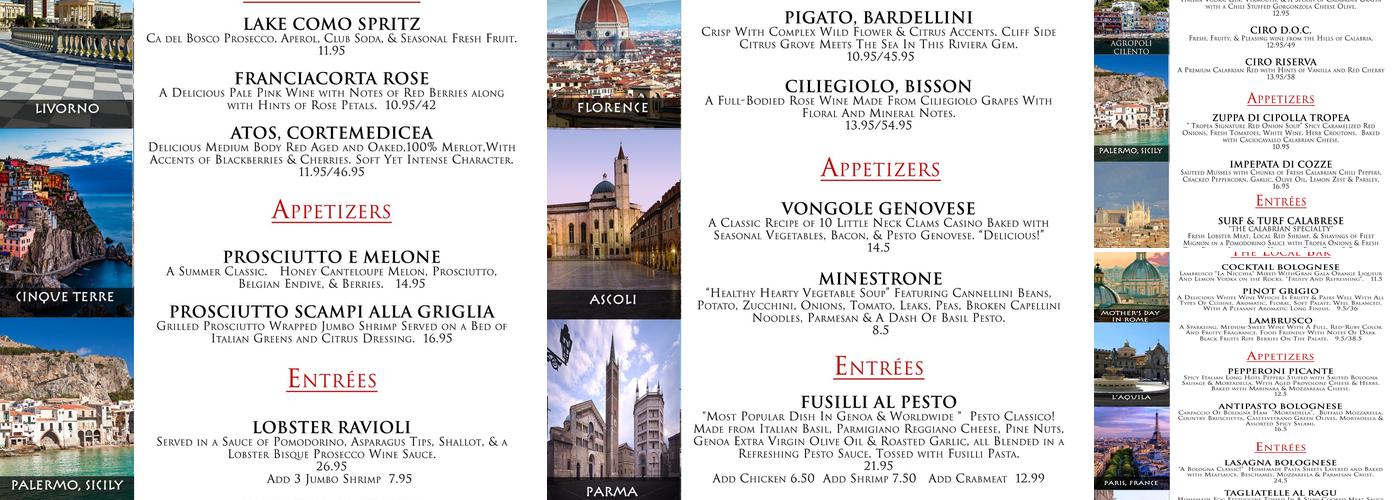 Toscana 52 (Food & Bar Takeout with Curbside) Menu