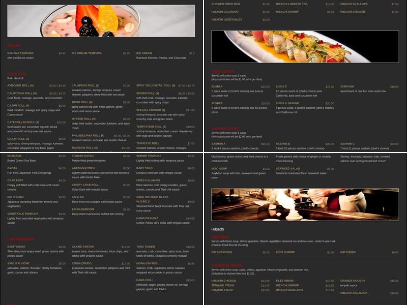 Samurai Menu