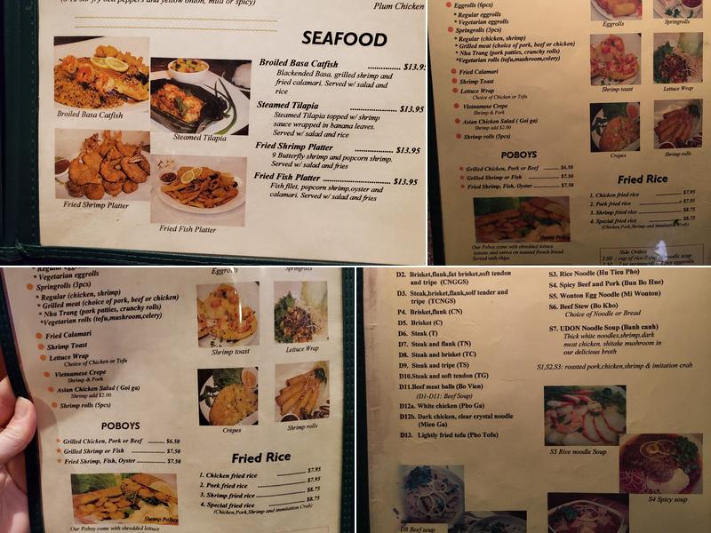 Pho Hoang Menu