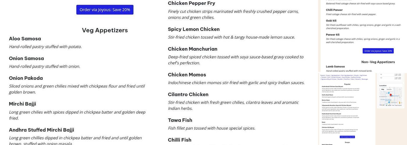 Biryani Pot Menu
