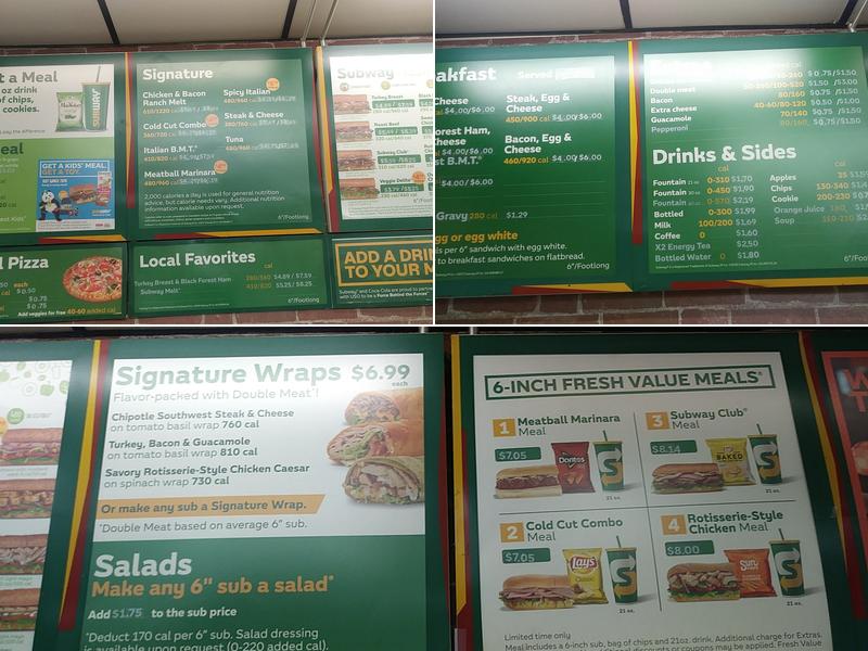 Subway Menu
