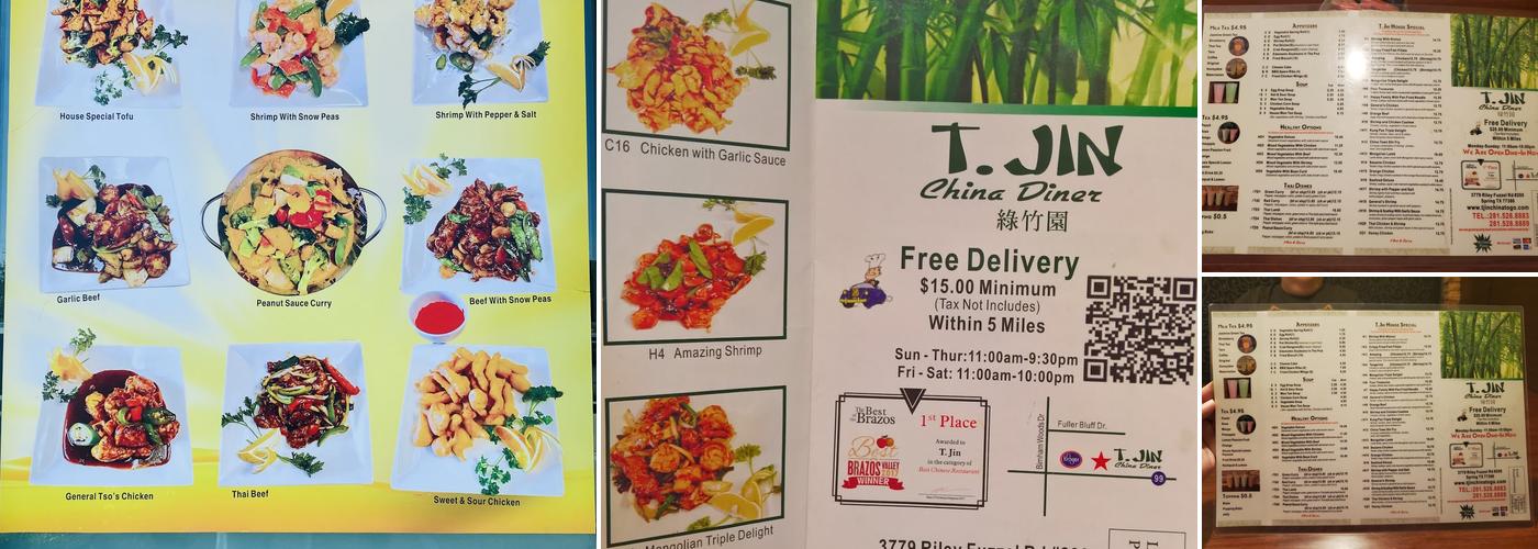 T Jins China Diner Menu