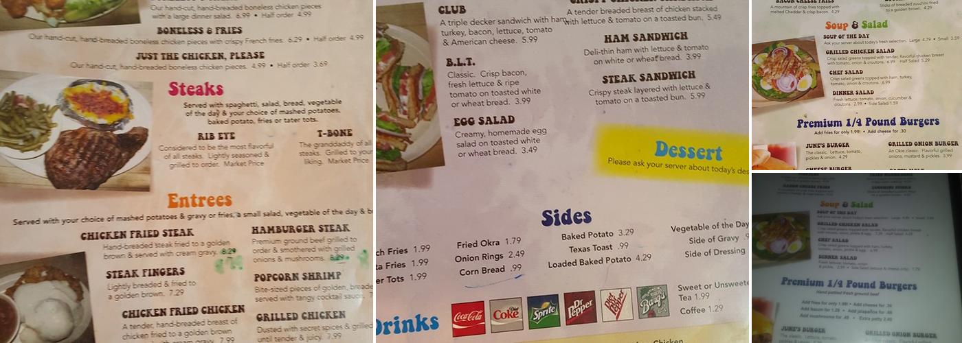 June's Menu
