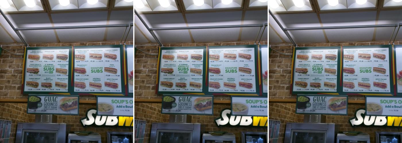 Subway Menu