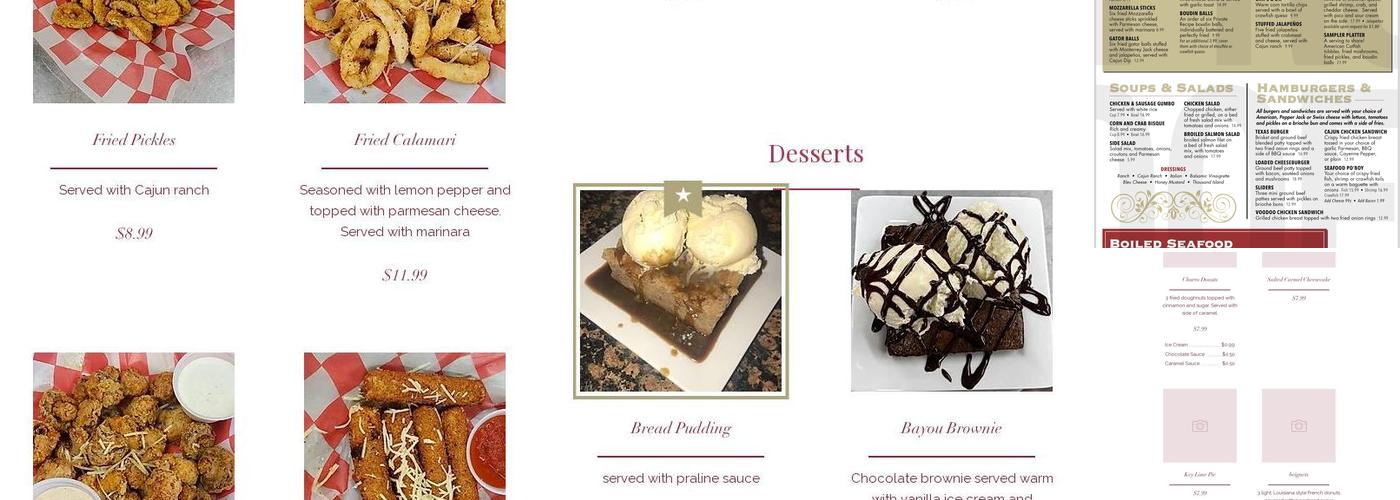 John E's Restaurant Menu