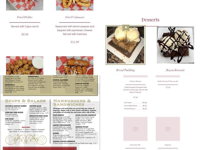 John E's Restaurant Menu