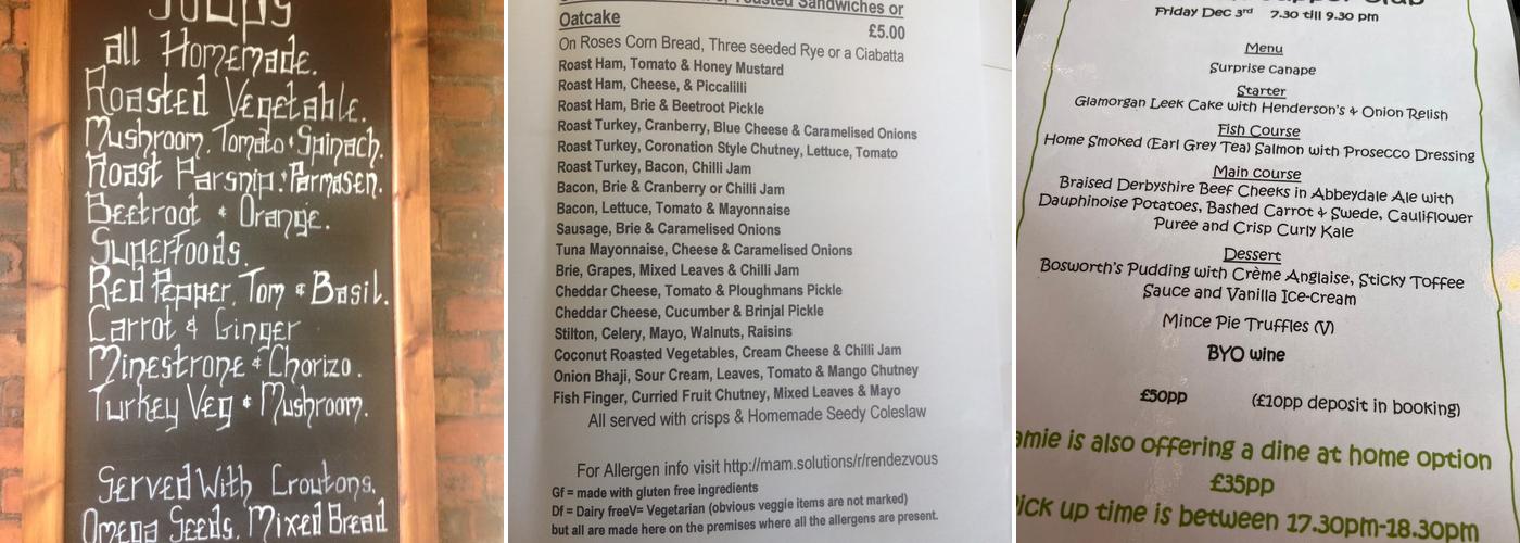 Rendezvous Menu
