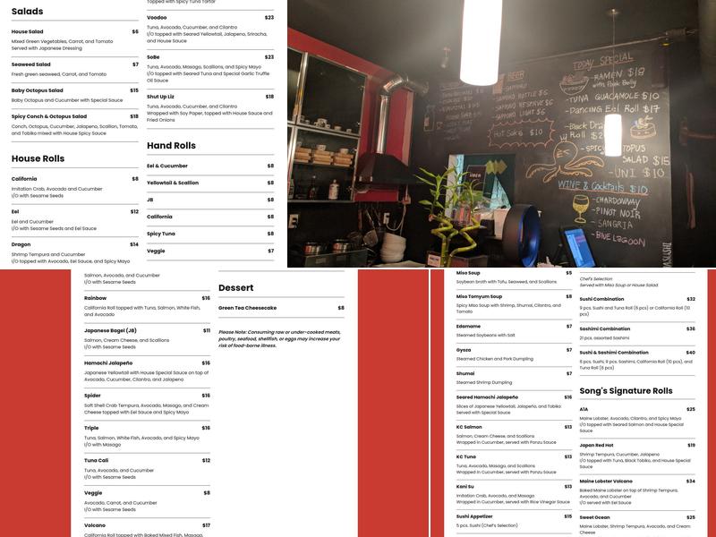 Sushi Song - Gaysha Wilton Manors Menu