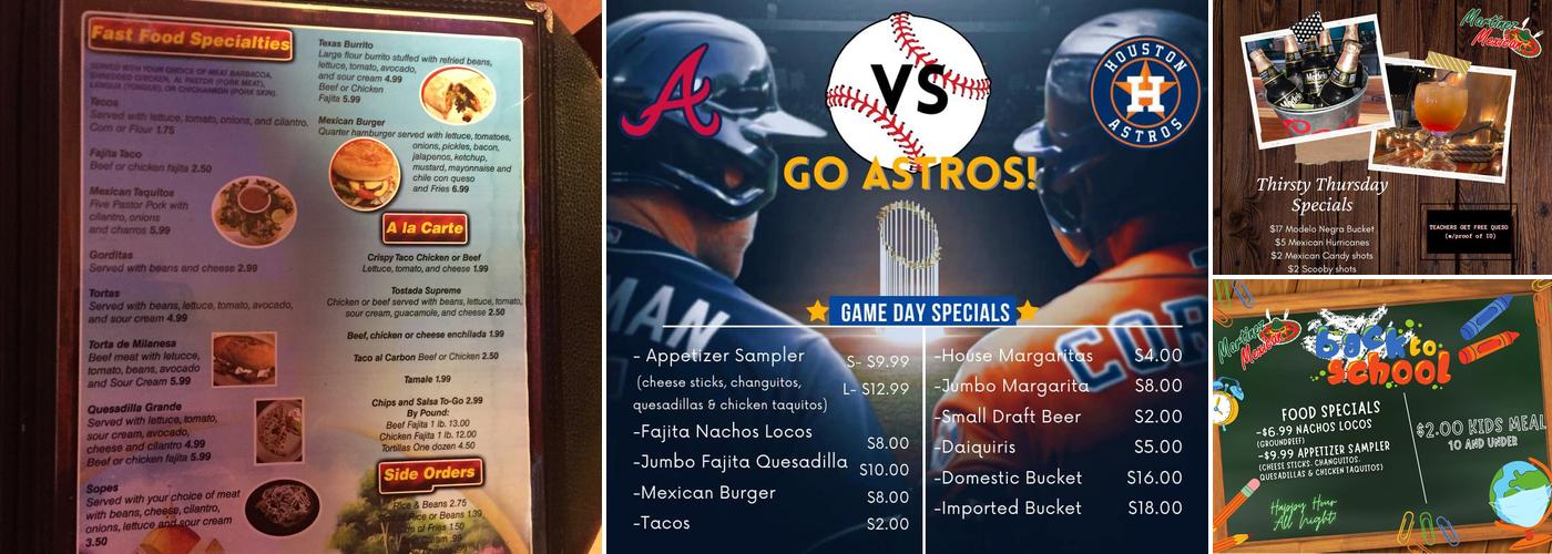 Martinez Restaurant and Bar Menu